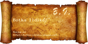 Botka Ildikó névjegykártya